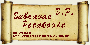 Dubravac Petaković vizit kartica